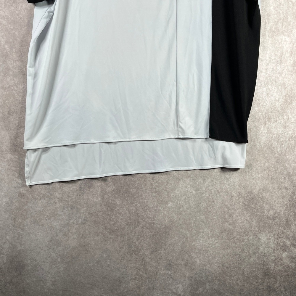Chico's Top Womens Size 3 US XL White Black Colorblock Tunic Stretch Office Work - Picture 3 of 7